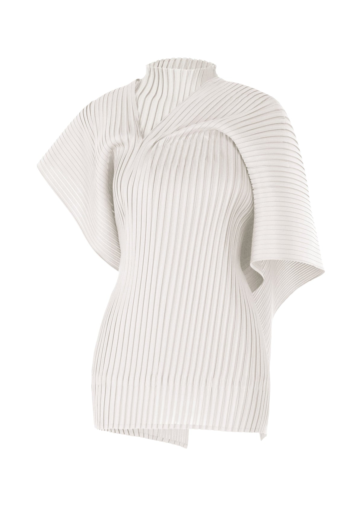 A product shot of the ISSEY MIYAKE PLEATED ON PLEATS shirt in grey (11), recurring_style, restock.