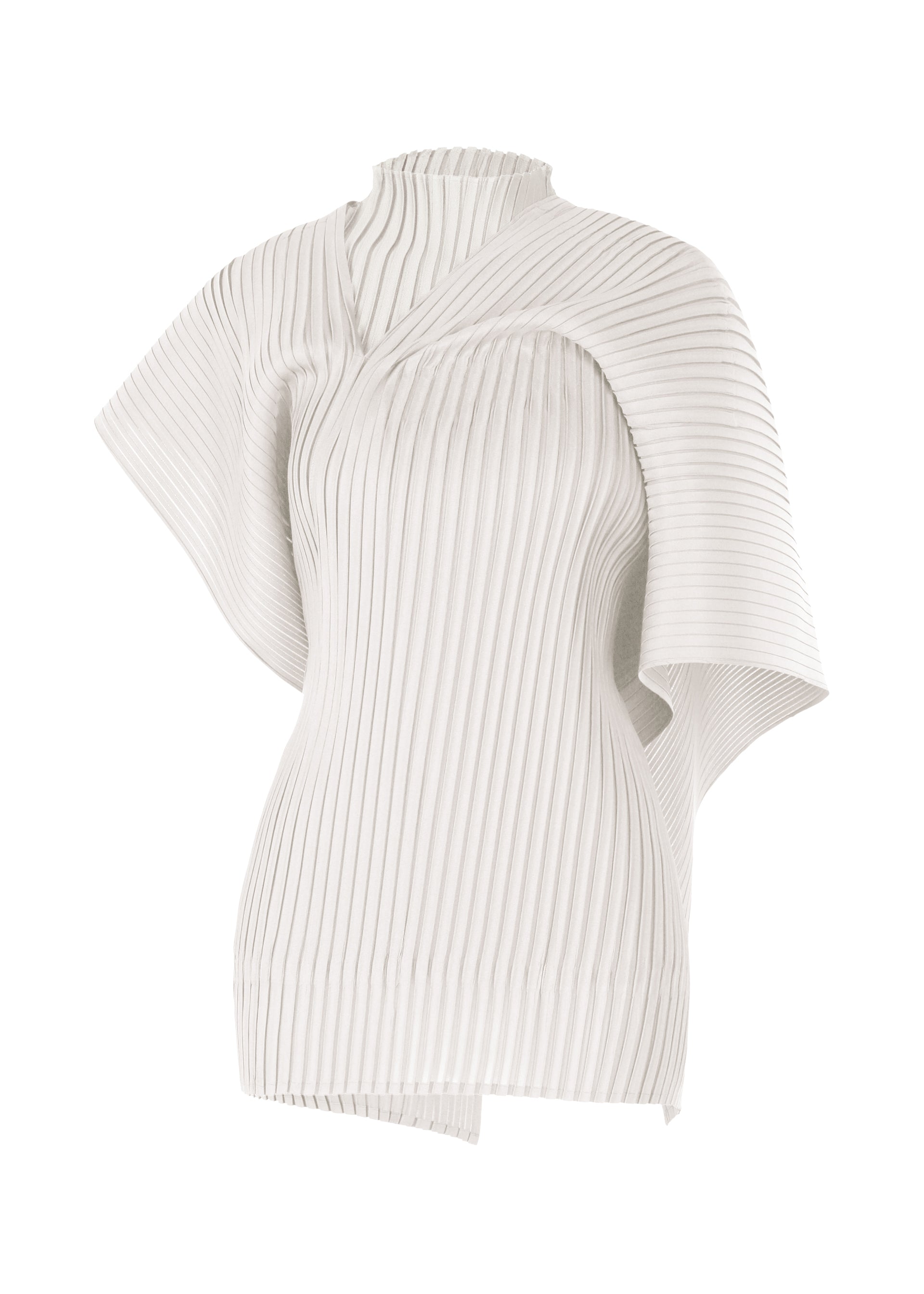 A product shot of the ISSEY MIYAKE PLEATED ON PLEATS shirt in grey (11), recurring_style, restock.