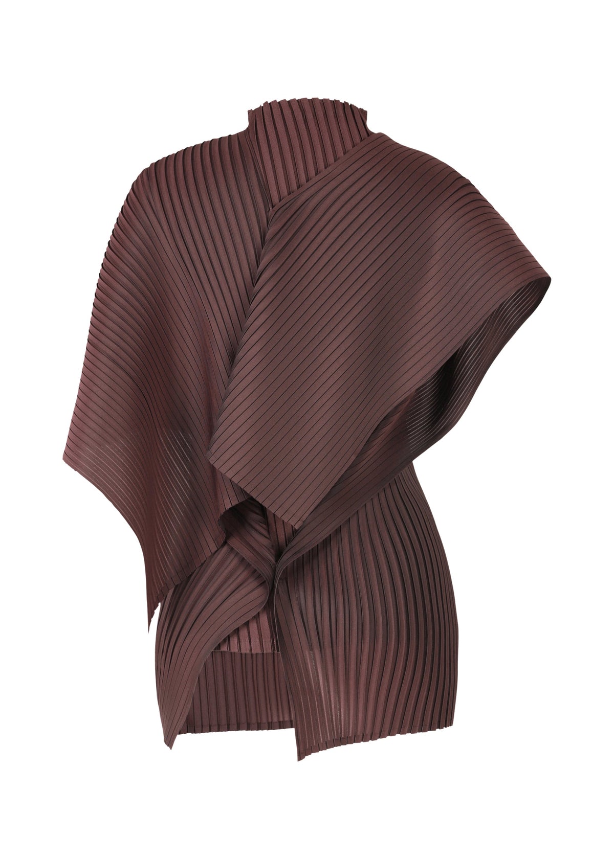 A detail shot of the ISSEY MIYAKE PLEATED ON PLEATS shirt.