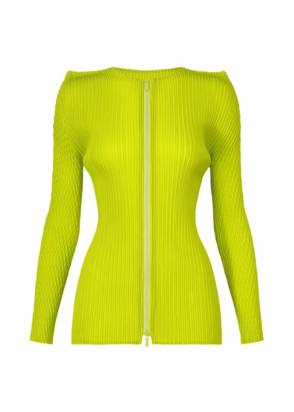 BOX SHOULDER PLEATS Cardigan Parakeet Green – ISSEY MIYAKE EU
