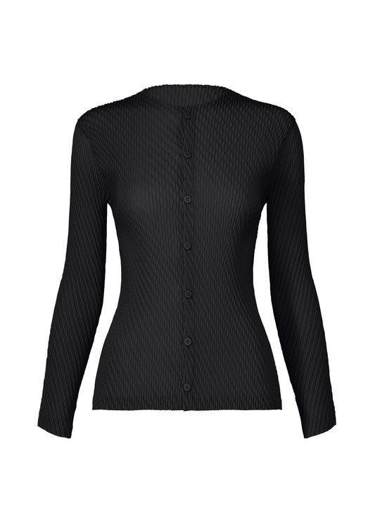 RHOMBUS PLEATS Cardigan Black