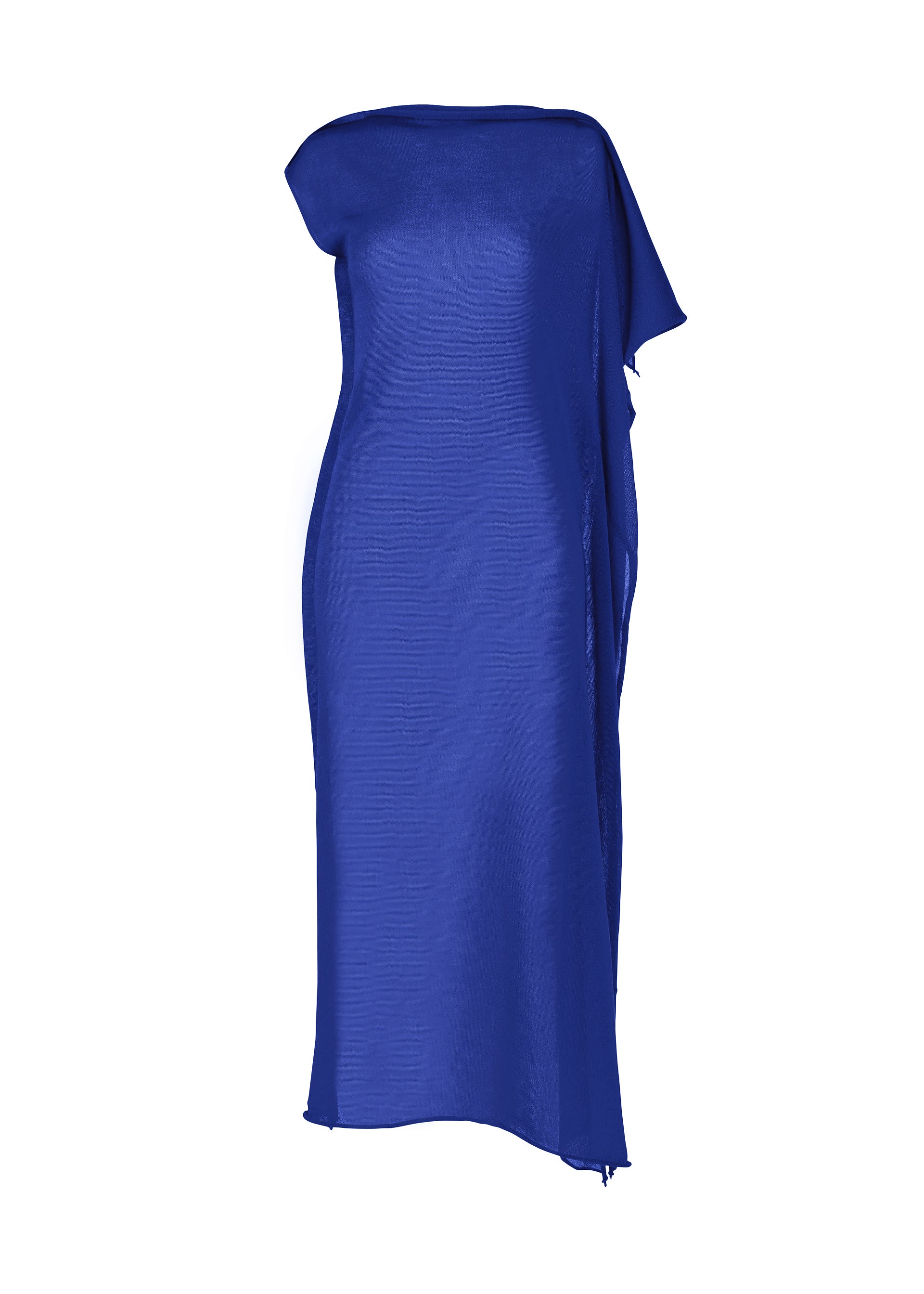 A product shot of the ISSEY MIYAKE CONCEALED KNIT dress in starling blue.