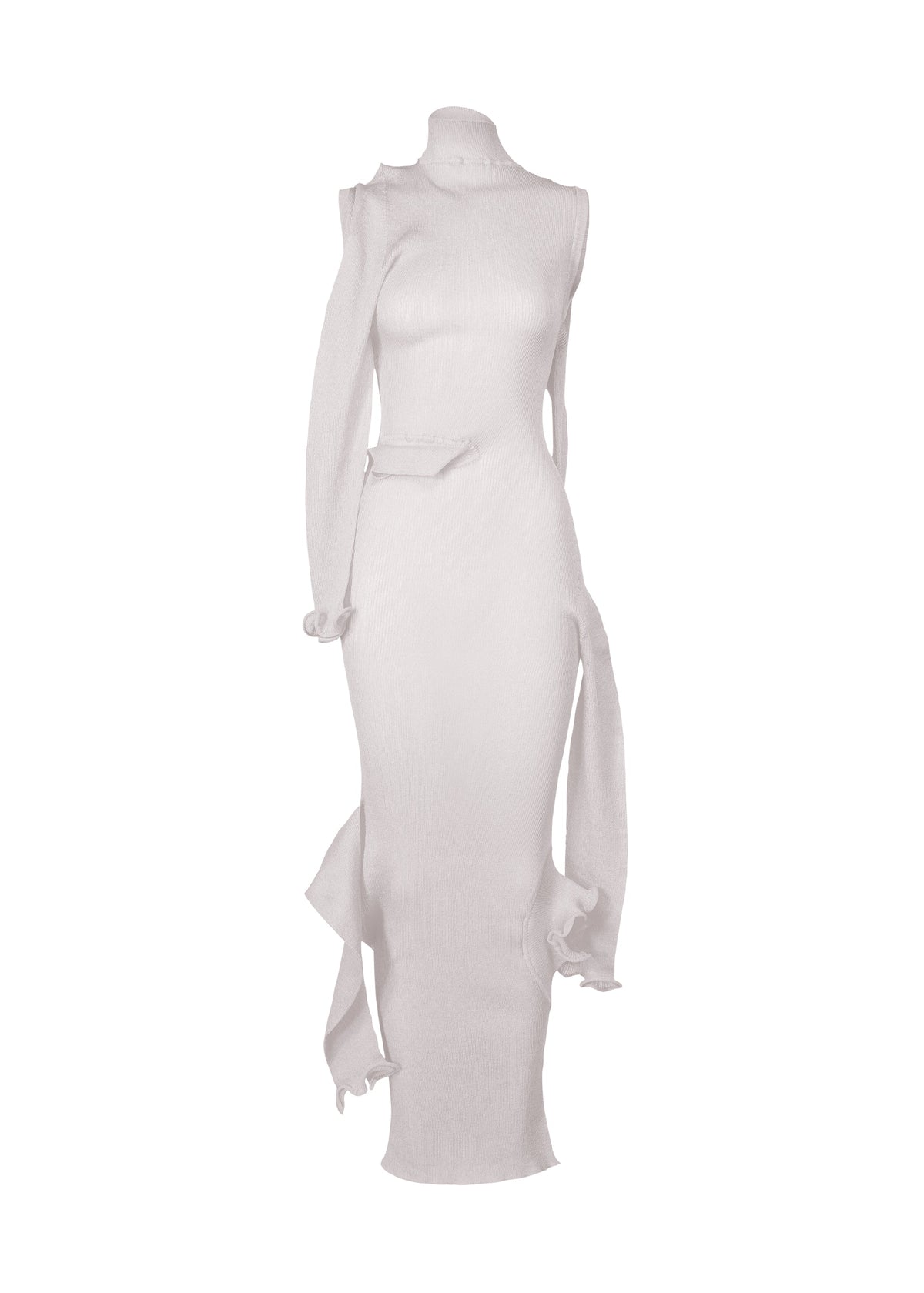 A product shot of the ISSEY MIYAKE ADVENTITIOUS?SLEEVES dress in grey (11), recurring_style.