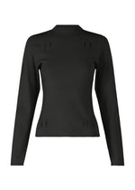 A product shot of the ISSEY MIYAKE BELT LOOP KNIT top in black (15), recurring_style.
