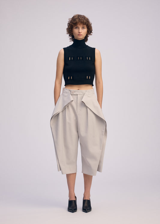 BELT LOOP KNIT Top Chukar Beige