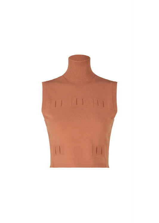BELT LOOP KNIT Top Light Brown