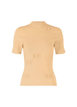 A product shot of the ISSEY MIYAKE BELT LOOP KNIT top in brown (42), recurring_style.