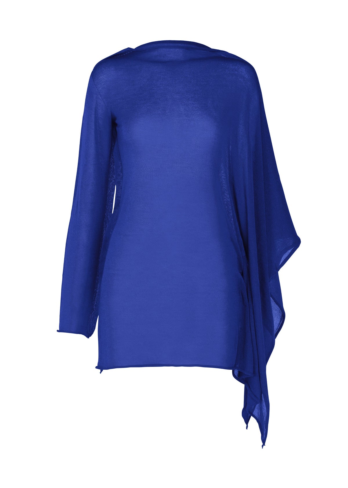 A product shot of the ISSEY MIYAKE CONCEALED KNIT top in starling blue.