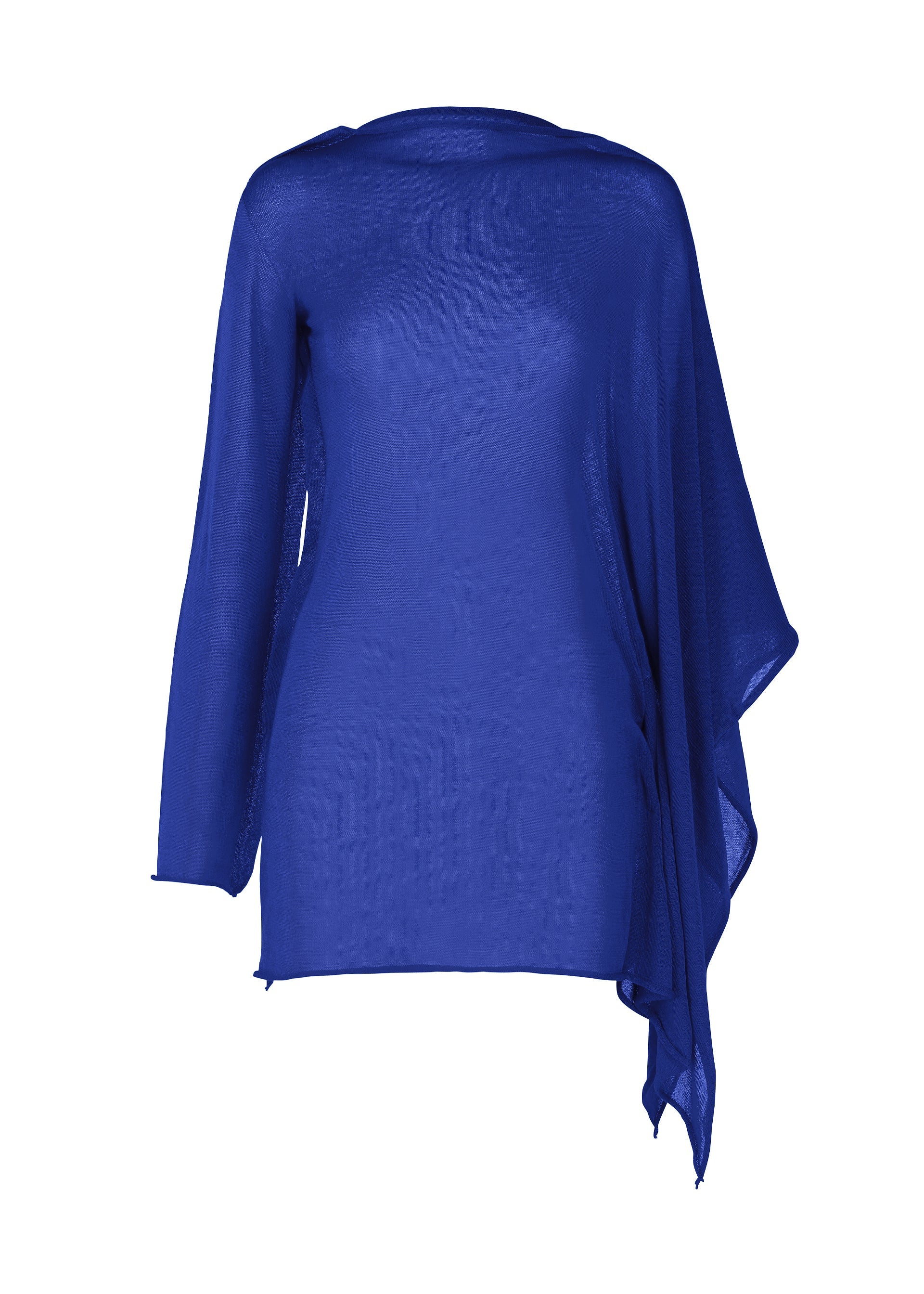 A product shot of the ISSEY MIYAKE CONCEALED KNIT top in starling blue.