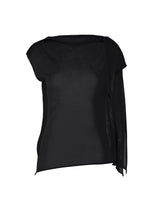 A product shot of the ISSEY MIYAKE CONCEALED KNIT top in black.