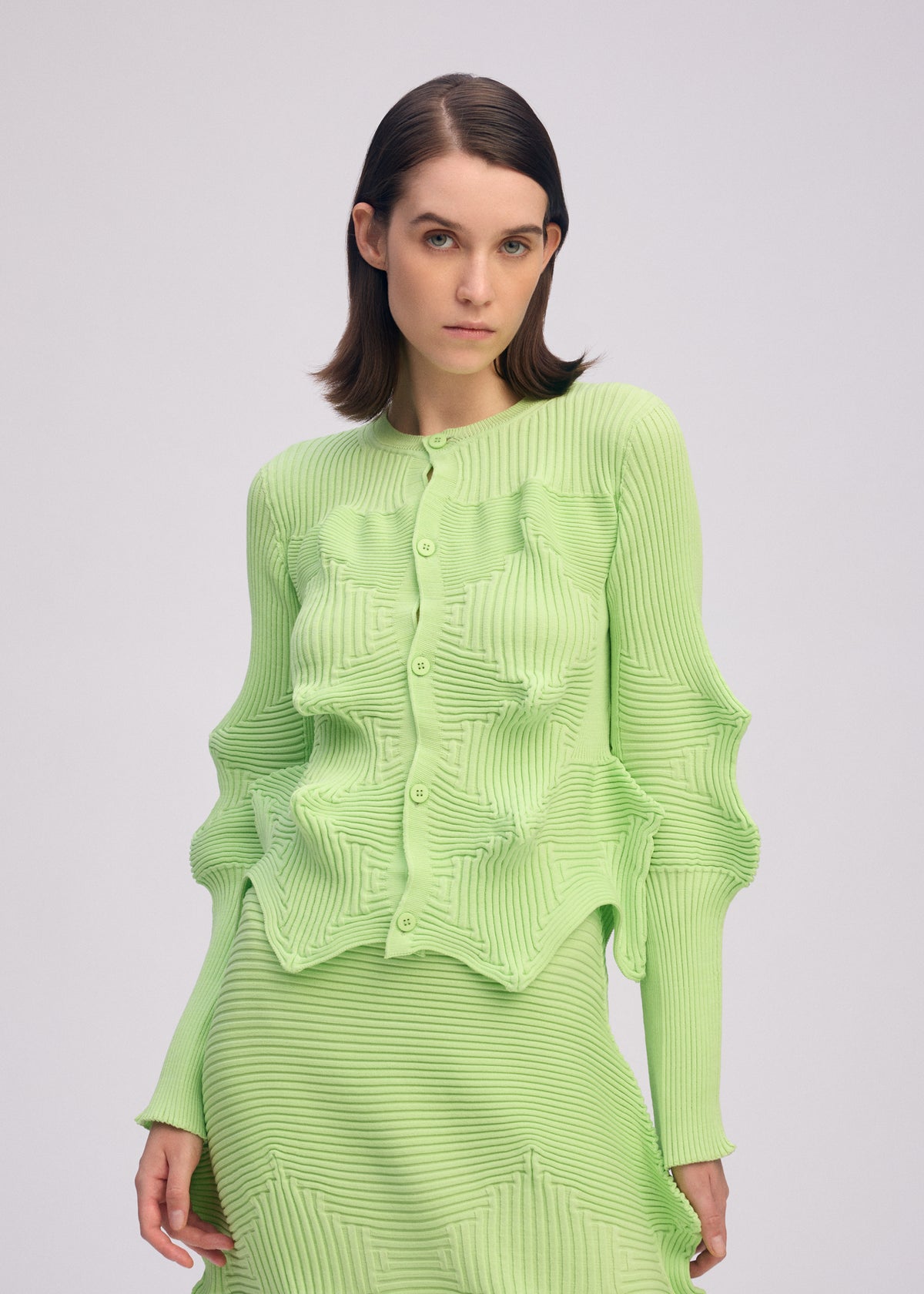 LINKAGE Cardigan Lime Green