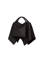 A product shot of the ISSEY MIYAKE SQUARE BAG(LEATHER) bag in black.