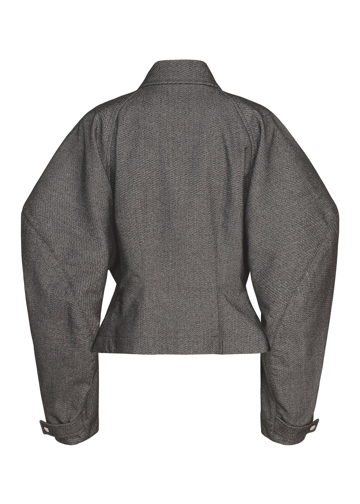 A detail shot of the ISSEY MIYAKE REFLECTION blouson.