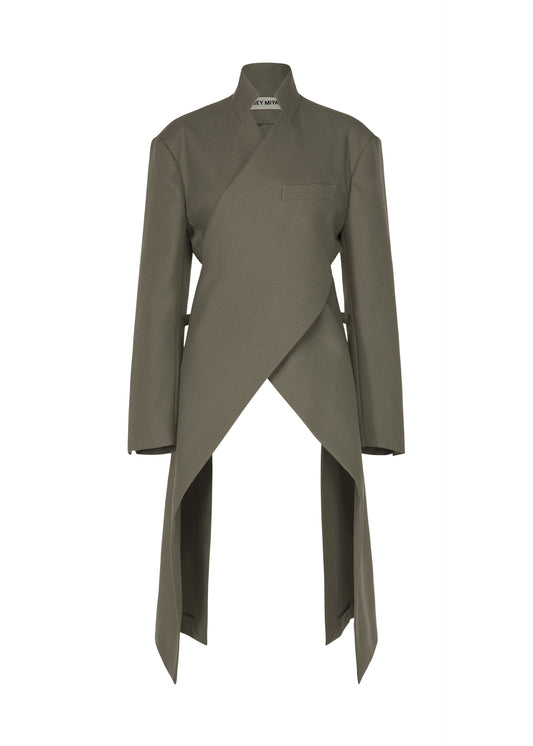 A product shot of the ISSEY MIYAKE CALLIGRAPH jacket in gray.