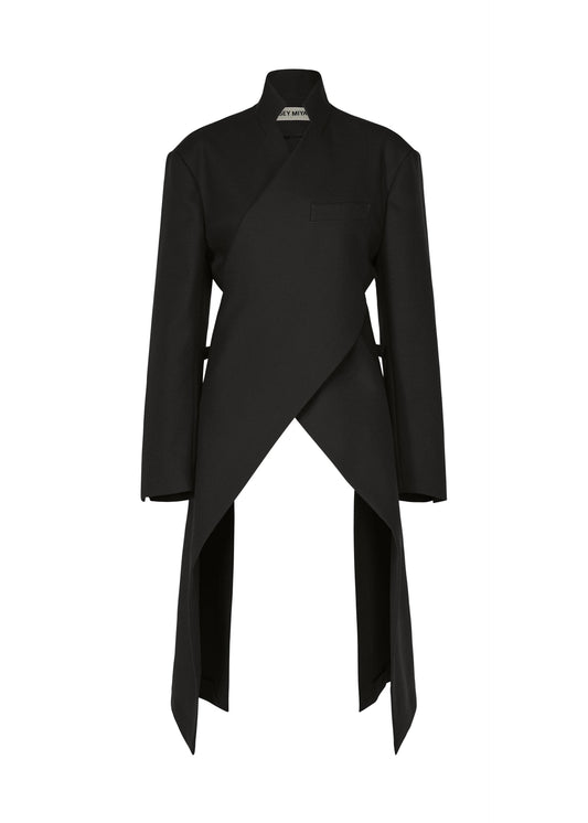 A product shot of the ISSEY MIYAKE CALLIGRAPH jacket in black.