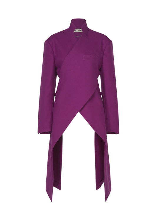 A product shot of the ISSEY MIYAKE CALLIGRAPH jacket in purple.