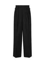 A product shot of the ISSEY MIYAKE UNTITLED trousers in black.