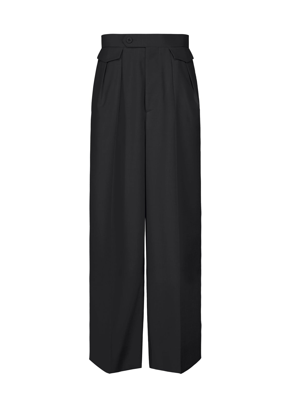 A product shot of the ISSEY MIYAKE HONEST ENSEMBLE pants in black.