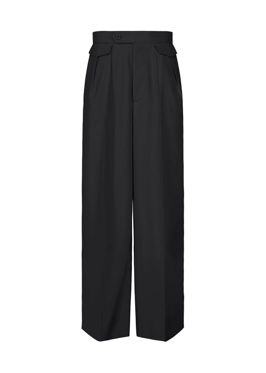 A product shot of the ISSEY MIYAKE HONEST ENSEMBLE pants in black.