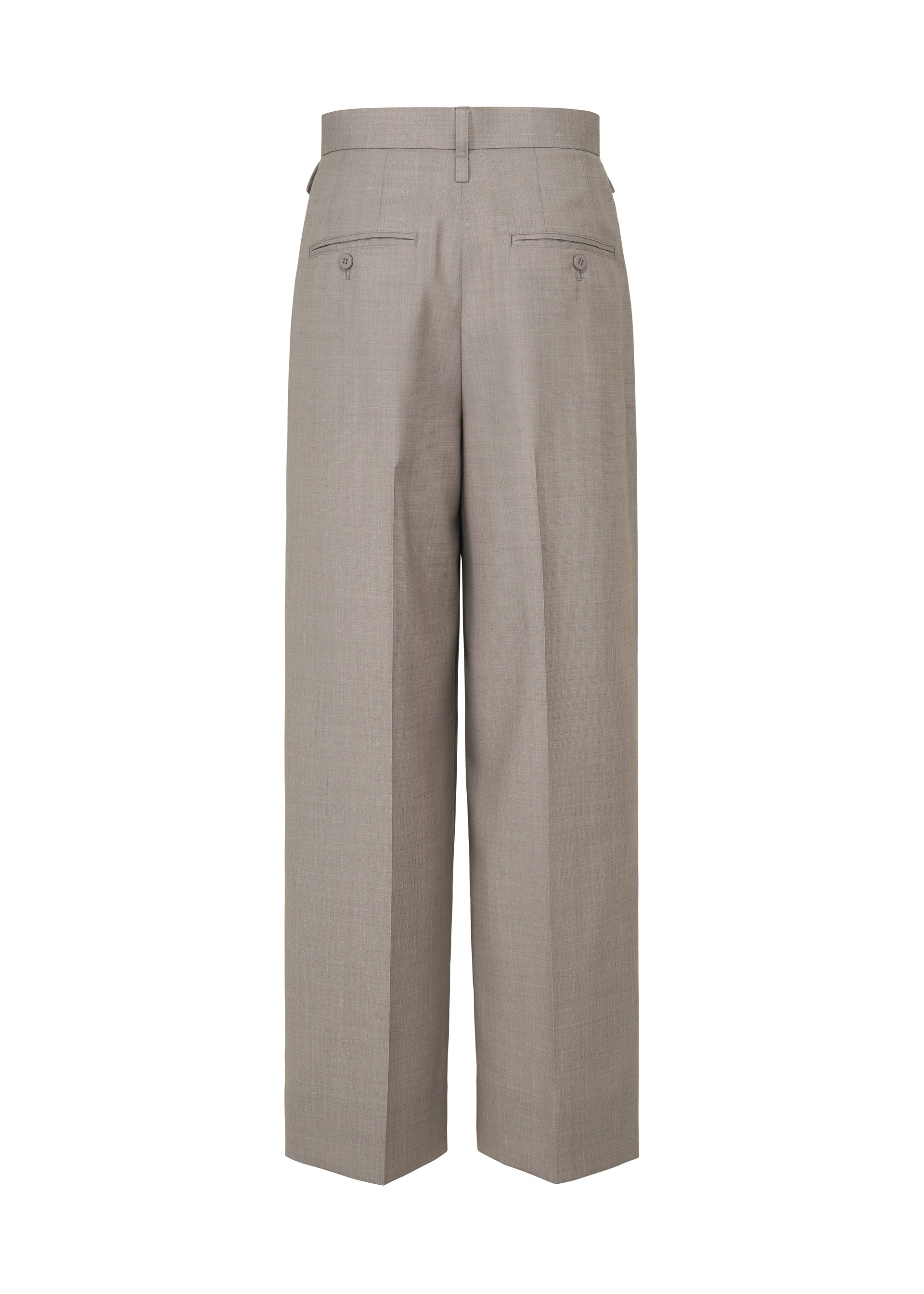 A detail shot of the ISSEY MIYAKE HONEST ENSEMBLE pants.