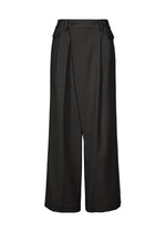 A product shot of the ISSEY MIYAKE LUSTROUS WOOL PANTS trousers in black.