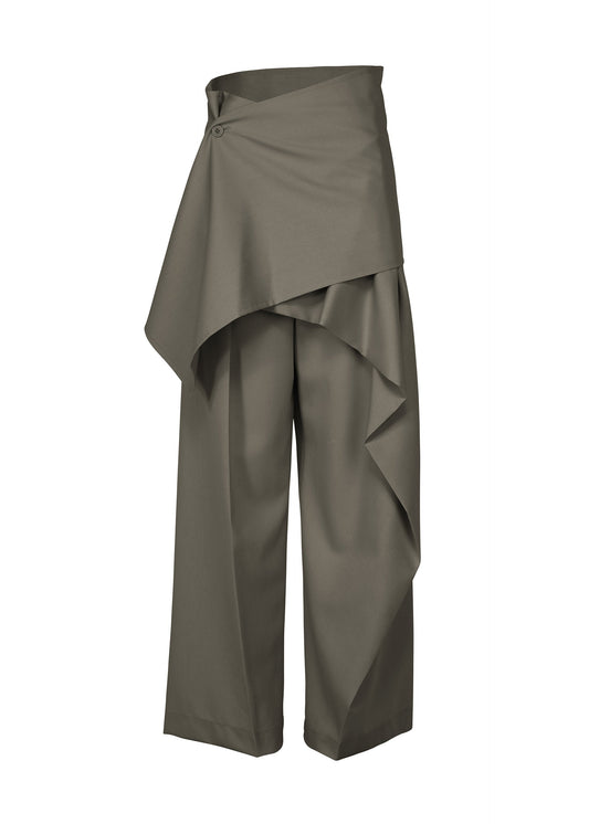 A product shot of the ISSEY MIYAKE LUSTROUS WOOL PANTS trousers in gray.