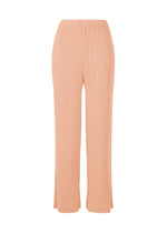 A product shot of the ISSEY MIYAKE HATCHING PLEATS trousers in light pink.