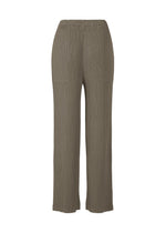 A detail shot of the ISSEY MIYAKE HATCHING PLEATS trousers.