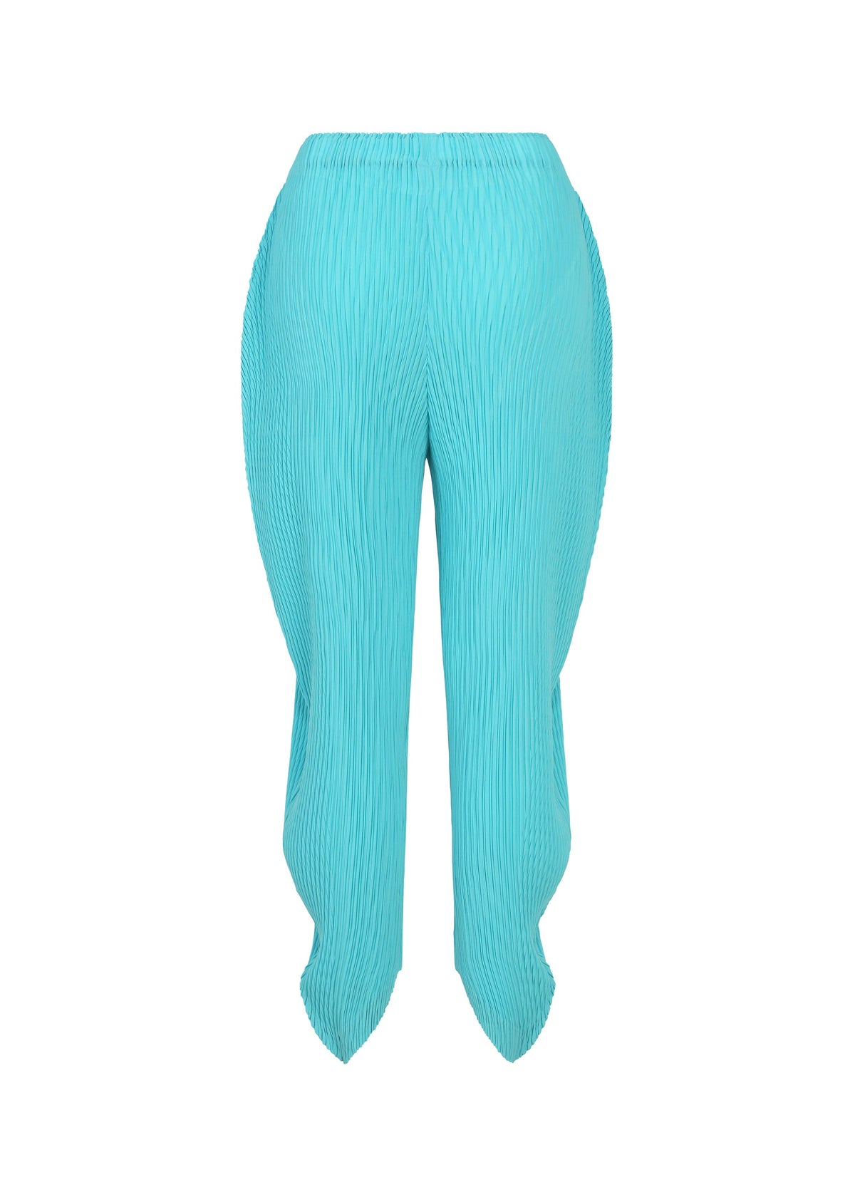 A detail shot of the ISSEY MIYAKE LEAF PLEATS pants.