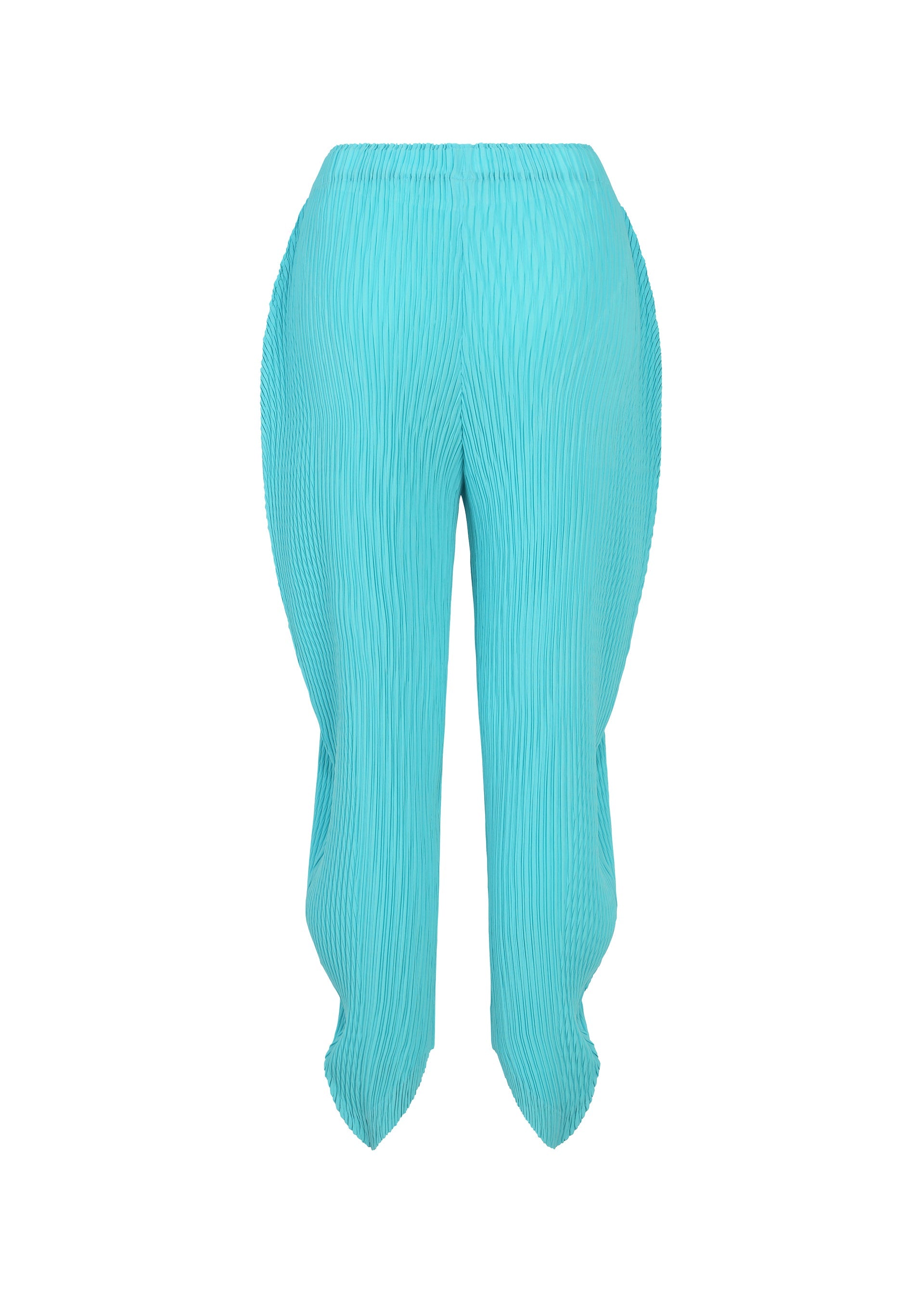 A detail shot of the ISSEY MIYAKE LEAF PLEATS pants.
