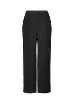 A product shot of the ISSEY MIYAKE RHOMBUS PLEATS trousers in black.