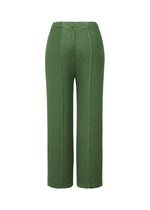 A detail shot of the ISSEY MIYAKE RHOMBUS PLEATS trousers.