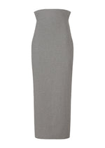 A product shot of the ISSEY MIYAKE ALLOW skirt in gray.