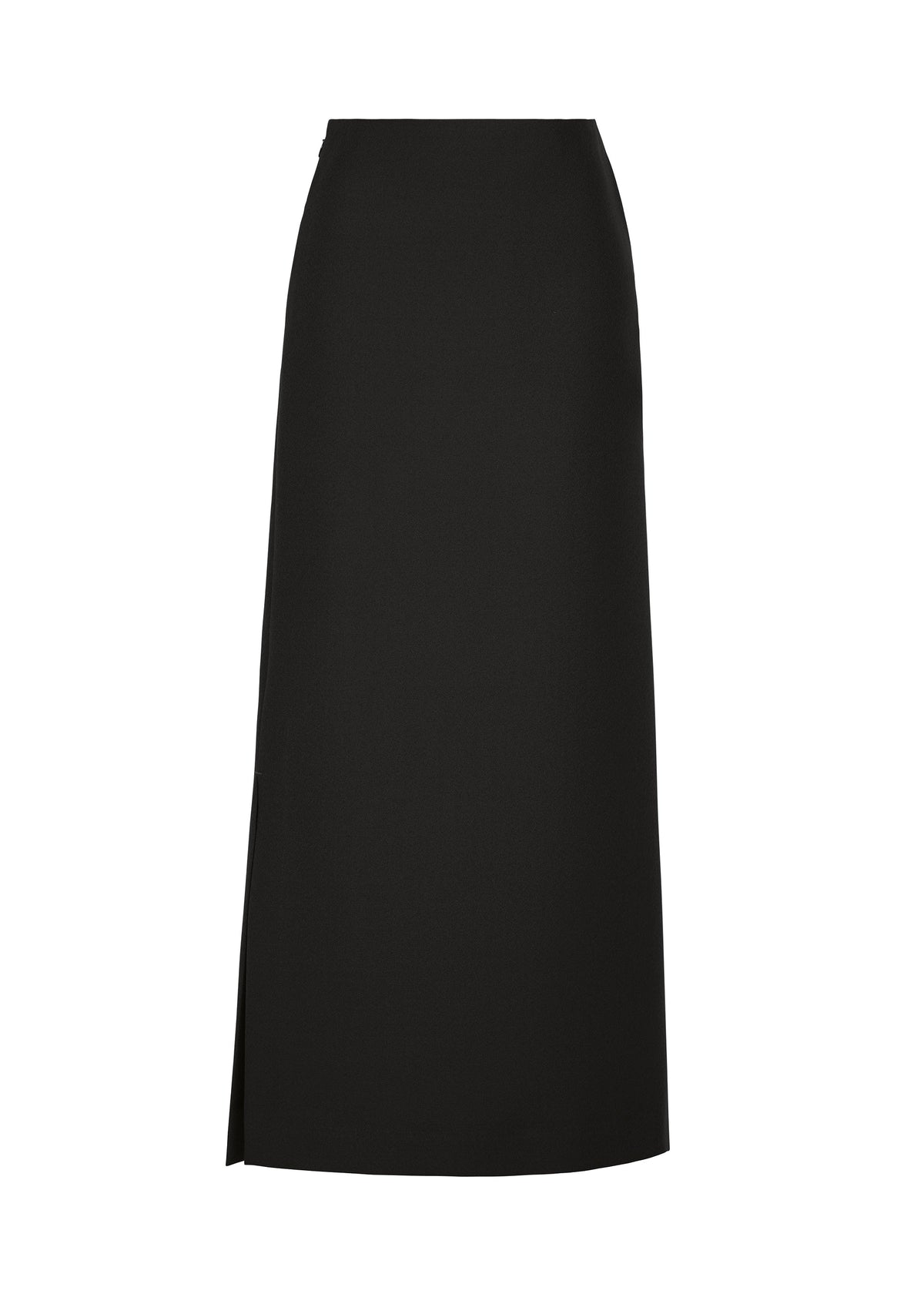 A product shot of the ISSEY MIYAKE CALLIGRAPH skirt in black.