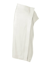A product shot of the ISSEY MIYAKE MERCURY skirt in light gray.