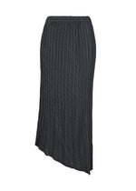 A product shot of the ISSEY MIYAKE UNFURLING PLEATS skirt in dark navy.