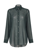 A product shot of the ISSEY MIYAKE SHEER WOOL shirt in dark navy.