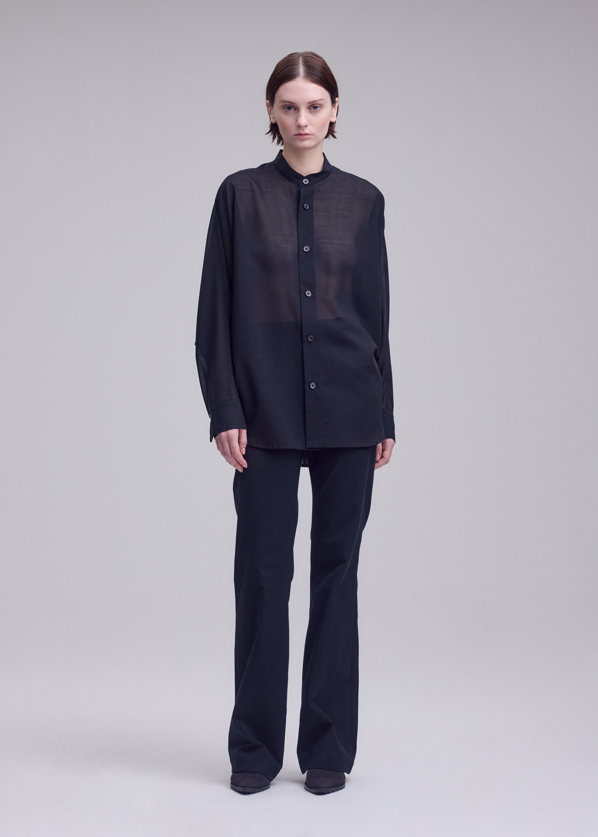 SHEER WOOL Shirt Dark Navy – ISSEY MIYAKE EU
