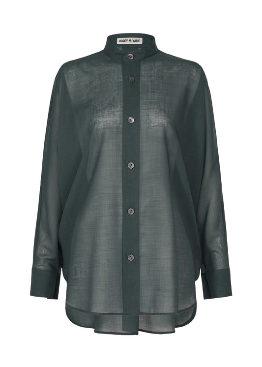A product shot of the ISSEY MIYAKE SHEER WOOL shirt in dark navy.