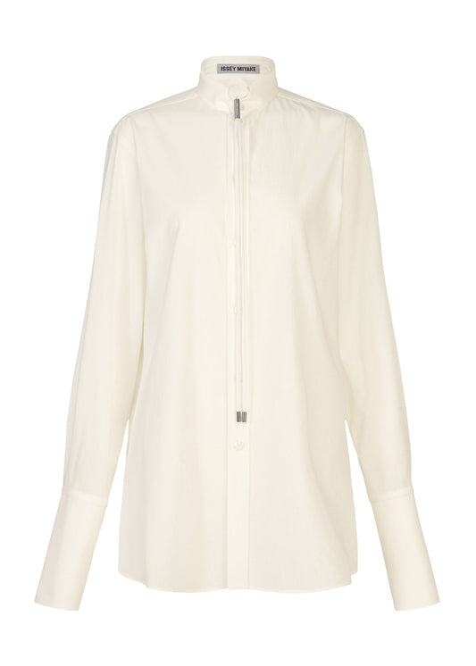 A product shot of the ISSEY MIYAKE MONSIEUR SHIRT shirt in white.