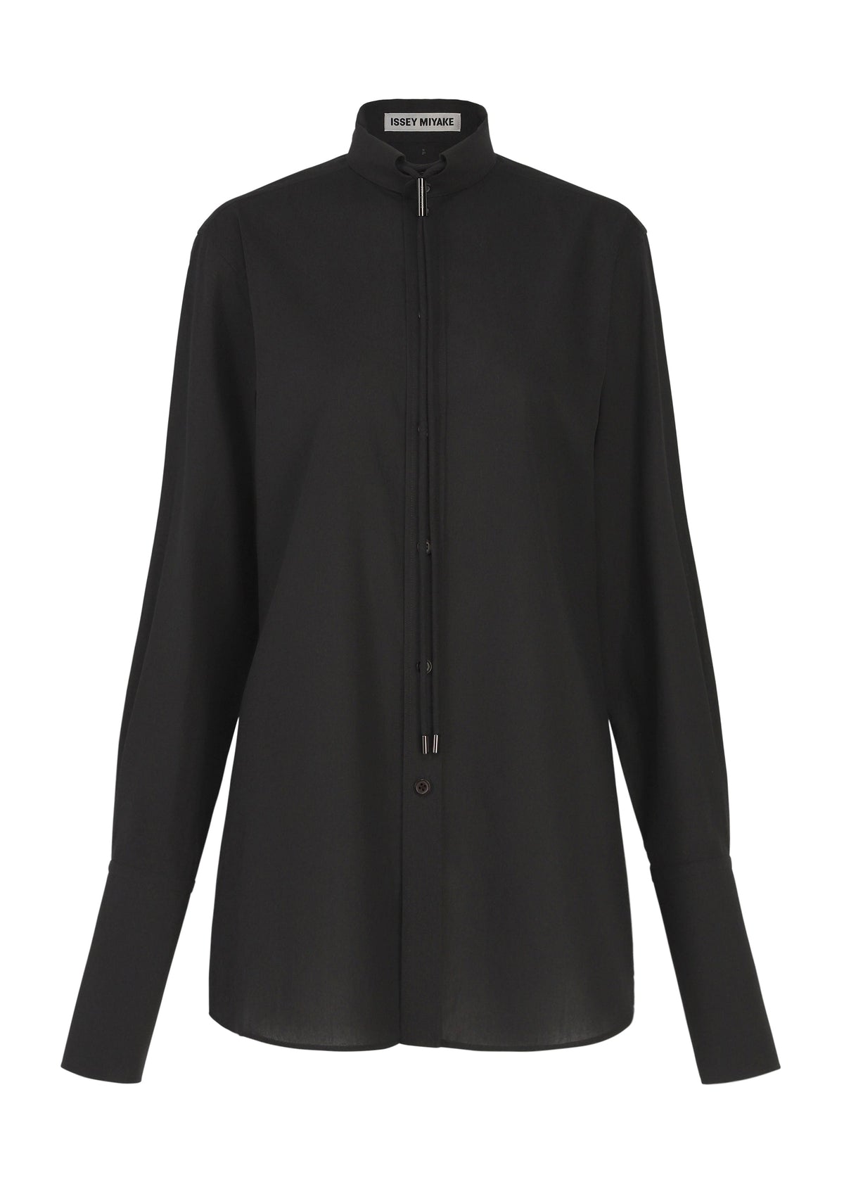 A product shot of the ISSEY MIYAKE MONSIEUR SHIRT shirt in black.
