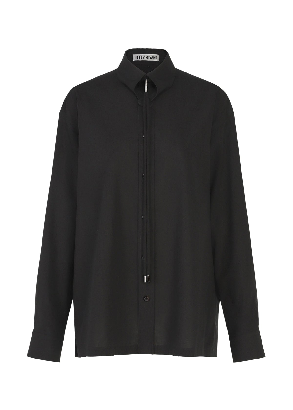 A product shot of the ISSEY MIYAKE MONSIEUR SHIRT shirt in black.