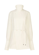 A product shot of the ISSEY MIYAKE MONSIEUR SHIRT shirt in white.
