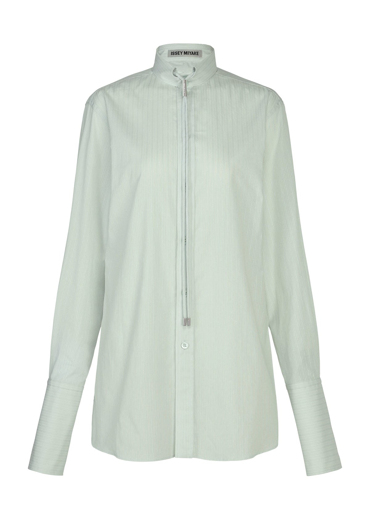 A product shot of the ISSEY MIYAKE MONSIEUR SHIRT(DOBBY STRIPE) shirt in blue-hued.