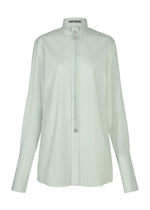 A product shot of the ISSEY MIYAKE MONSIEUR SHIRT(DOBBY STRIPE) shirt in blue-hued.