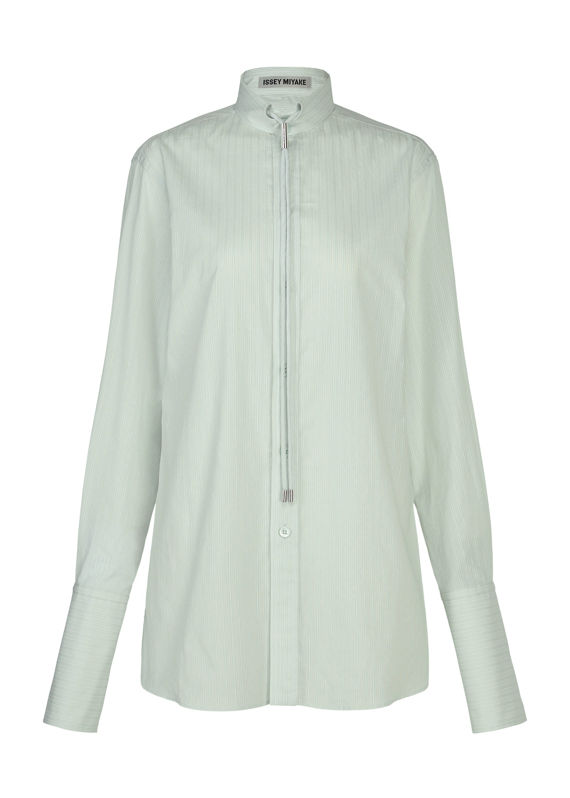 A product shot of the ISSEY MIYAKE MONSIEUR SHIRT(DOBBY STRIPE) shirt in blue-hued.