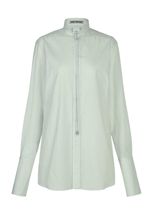 A product shot of the ISSEY MIYAKE MONSIEUR SHIRT(DOBBY STRIPE) shirt in blue-hued.
