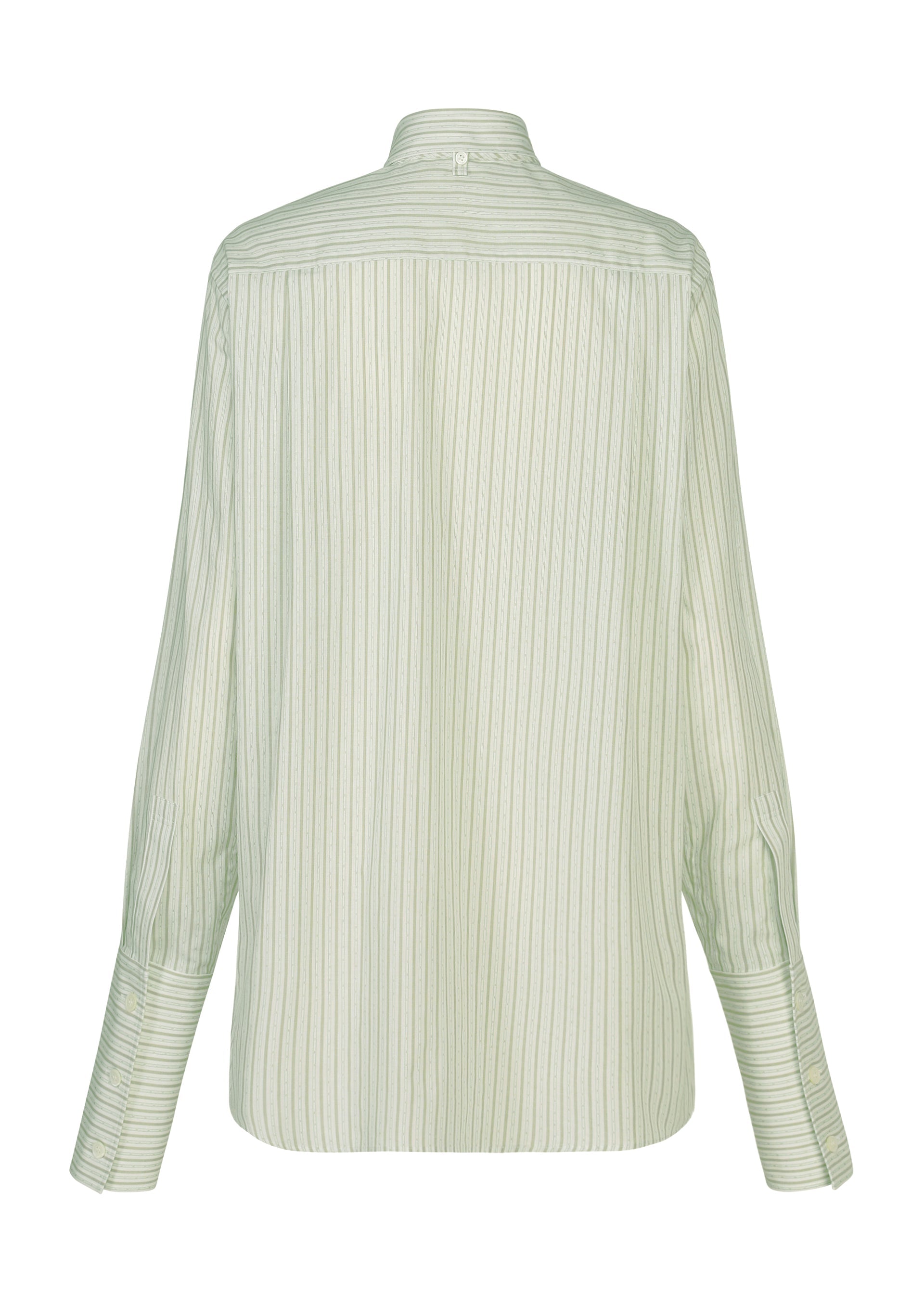 A detail shot of the ISSEY MIYAKE MONSIEUR SHIRT(DOBBY STRIPE) shirt.