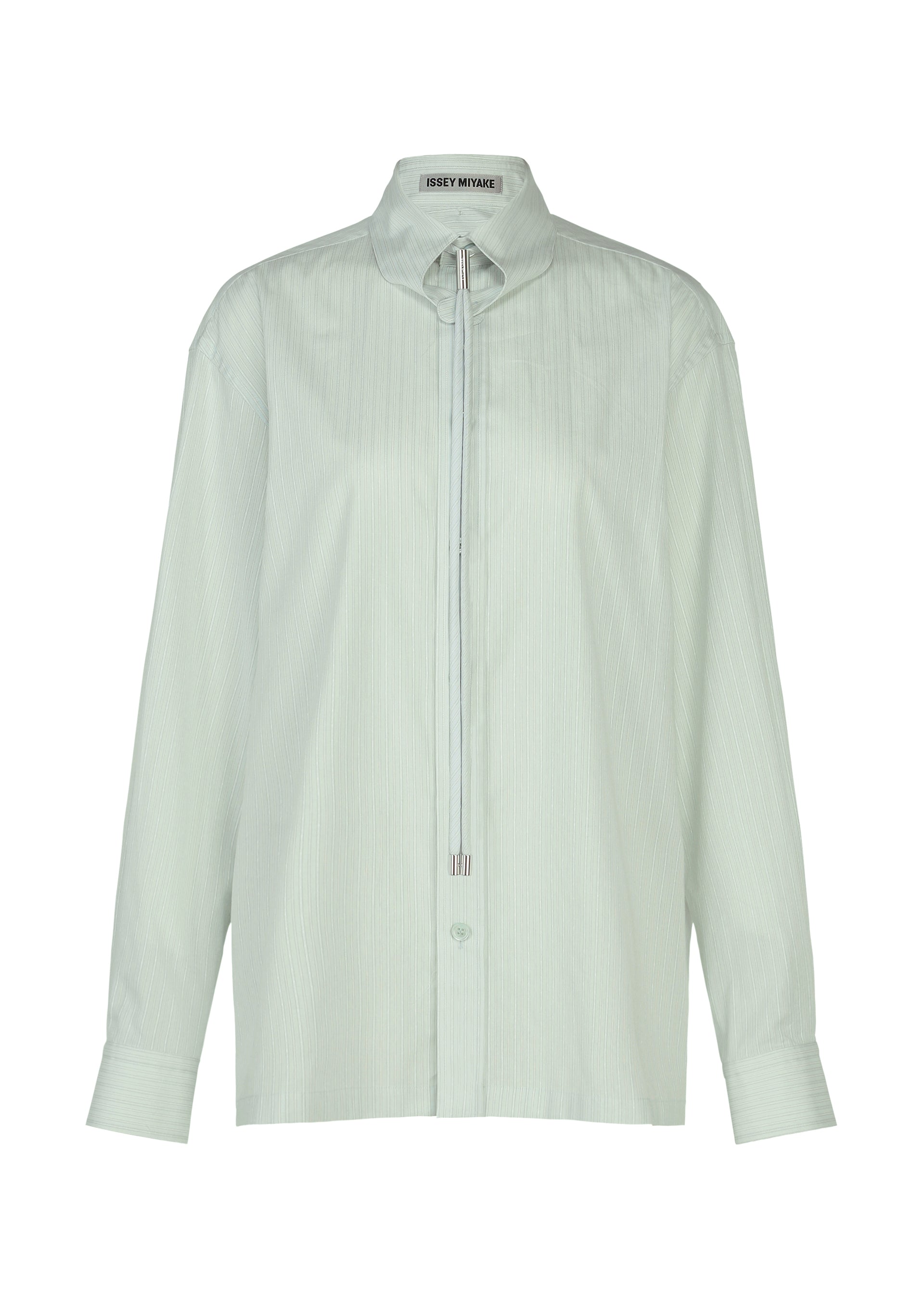 A product shot of the ISSEY MIYAKE MONSIEUR SHIRT(DOBBY STRIPE) shirt in blue-hued.