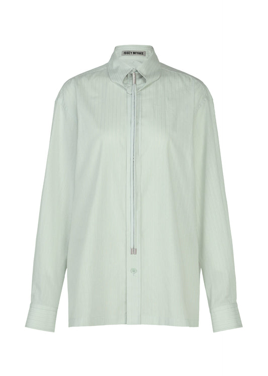 A product shot of the ISSEY MIYAKE MONSIEUR SHIRT(DOBBY STRIPE) shirt in blue-hued.